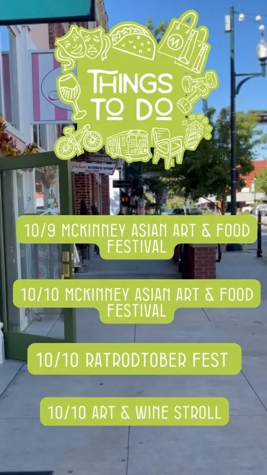 Some might say that autumn in Downtown McKinney is the best time to experience the season and all we have to offer. Just check out what's happening this week! 10/9 @mckinneyasianfestival at City Hall